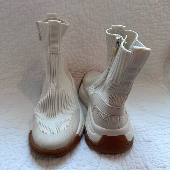 ZARA Girls White Knit Sock High Top Chunky Trainer/Sneaker (Size 34/ US 3.5) Sho - Picture 4 of 14